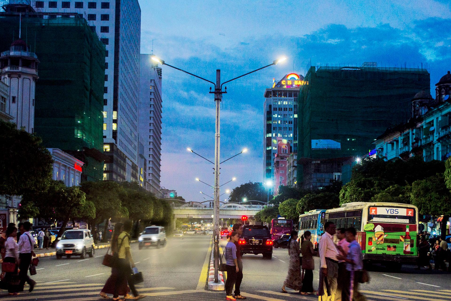 Avento lights up the main arteries of Myanmar's capital city to create safe streets